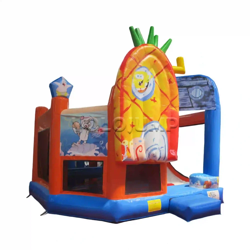 cute pineapple commercial bounce house with slide (3)