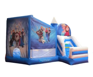 frozen blue theme commercial bounce house with slide (2)