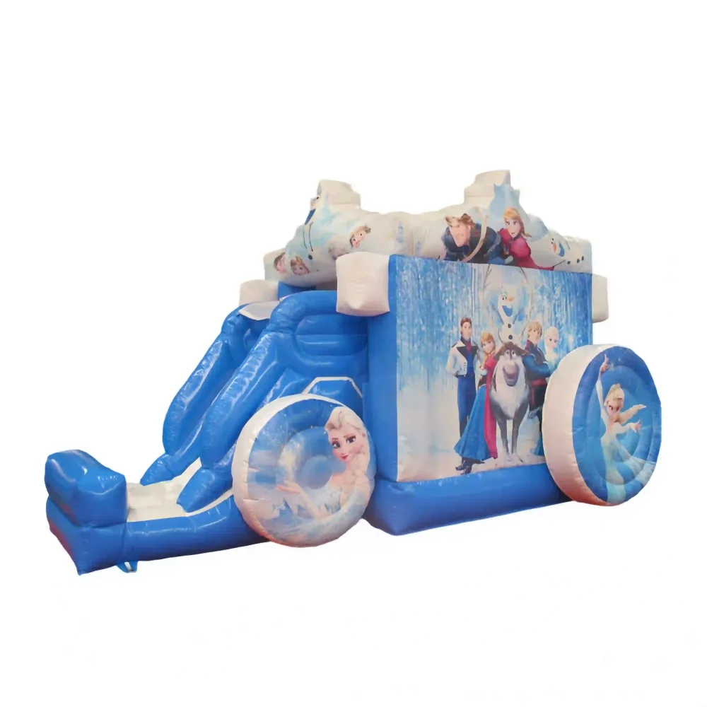 frozen carriage commercial bounce house with slide (3)
