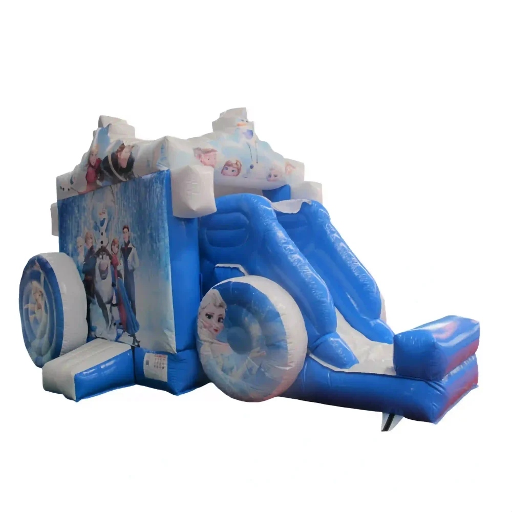 frozen carriage commercial bounce house with slide (4)