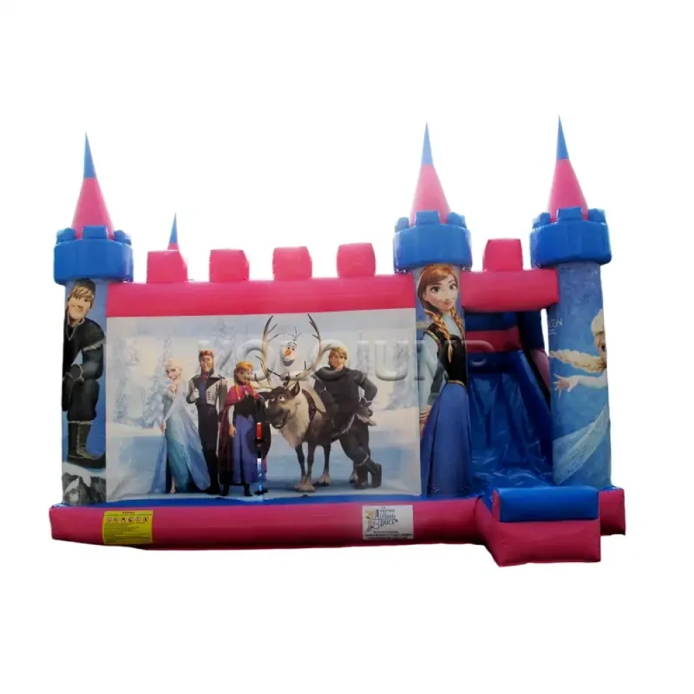 frozen commercial bounce house with slide