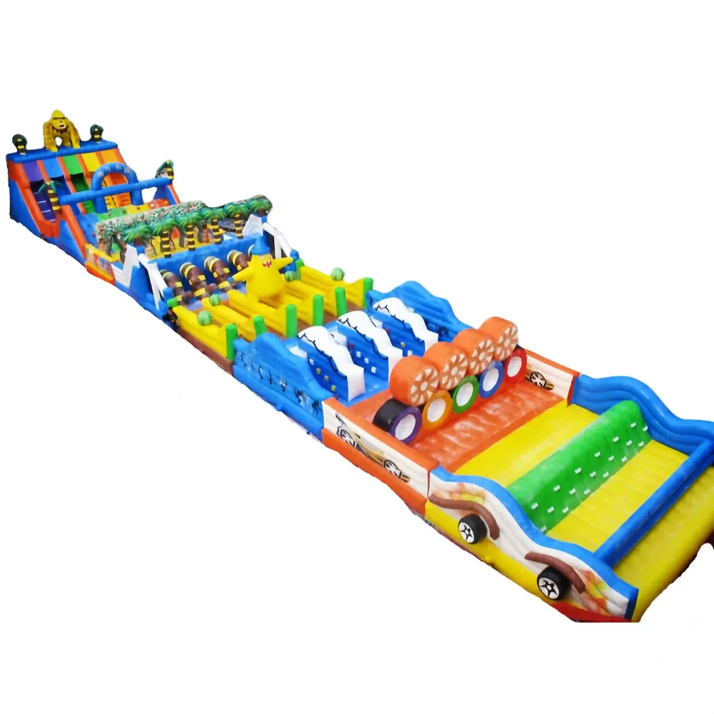 gorilla theme extreme rush inflatable obstacle course for sale (2)