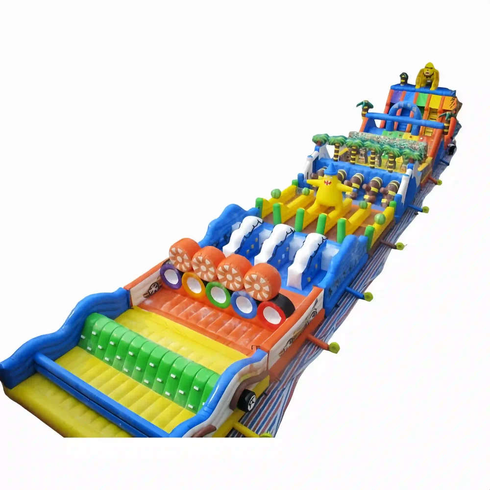 gorilla theme extreme rush inflatable obstacle course for sale