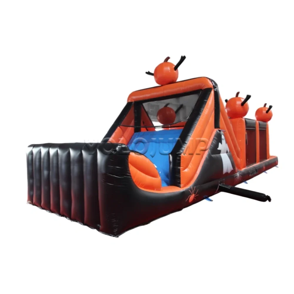halloween pumpkin theme commercial inflatable obstacle course (2)