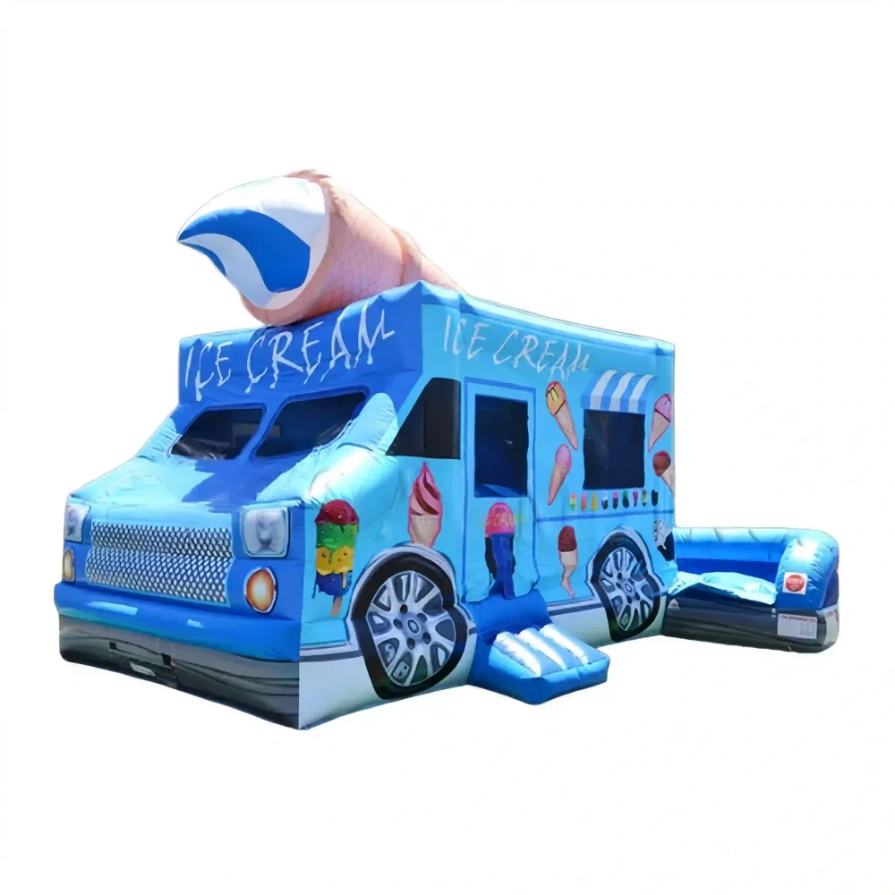 inflatable ice cream truck bounce house combo for sale (2)