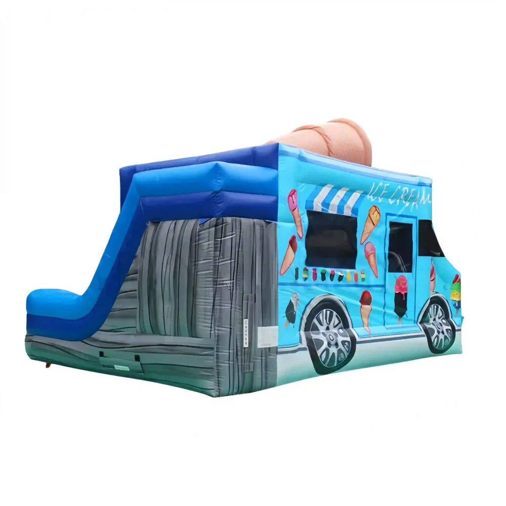 inflatable ice cream truck bounce house combo for sale