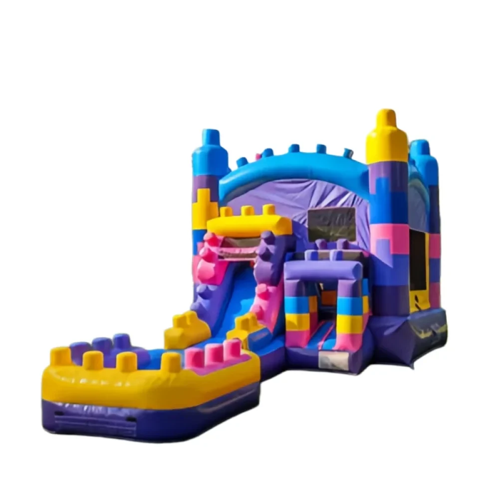 lego blocks bounce combo wet dry combo bounce house (2)