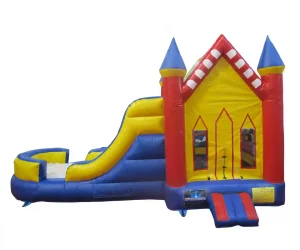 little house primary color bounce house with slide 05