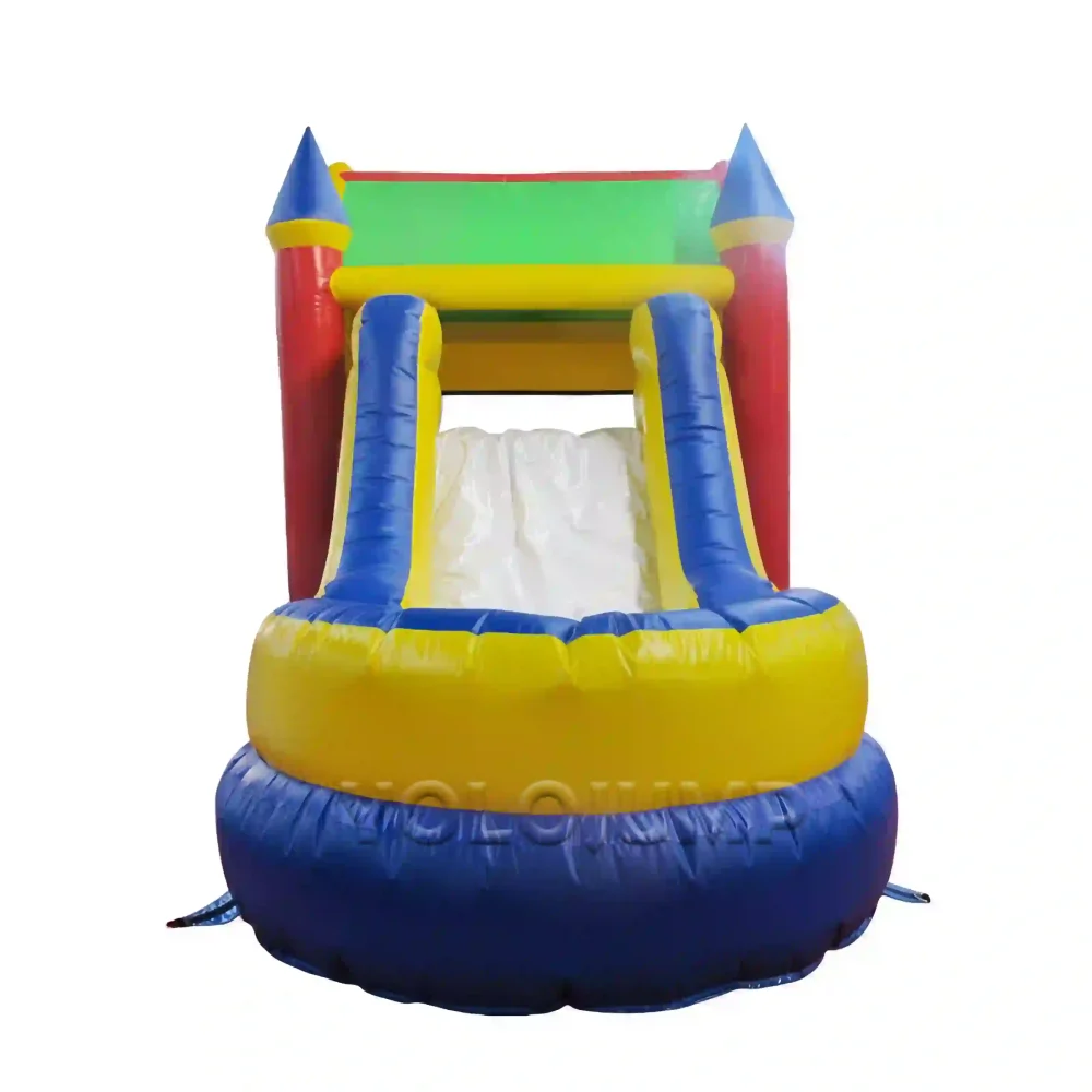 little house primary color bounce house with slide (2)