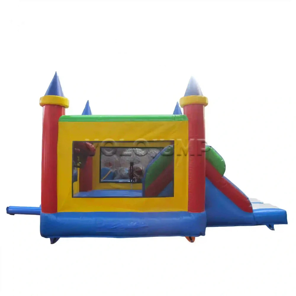 little house primary color commercial bounce house with slide (3)