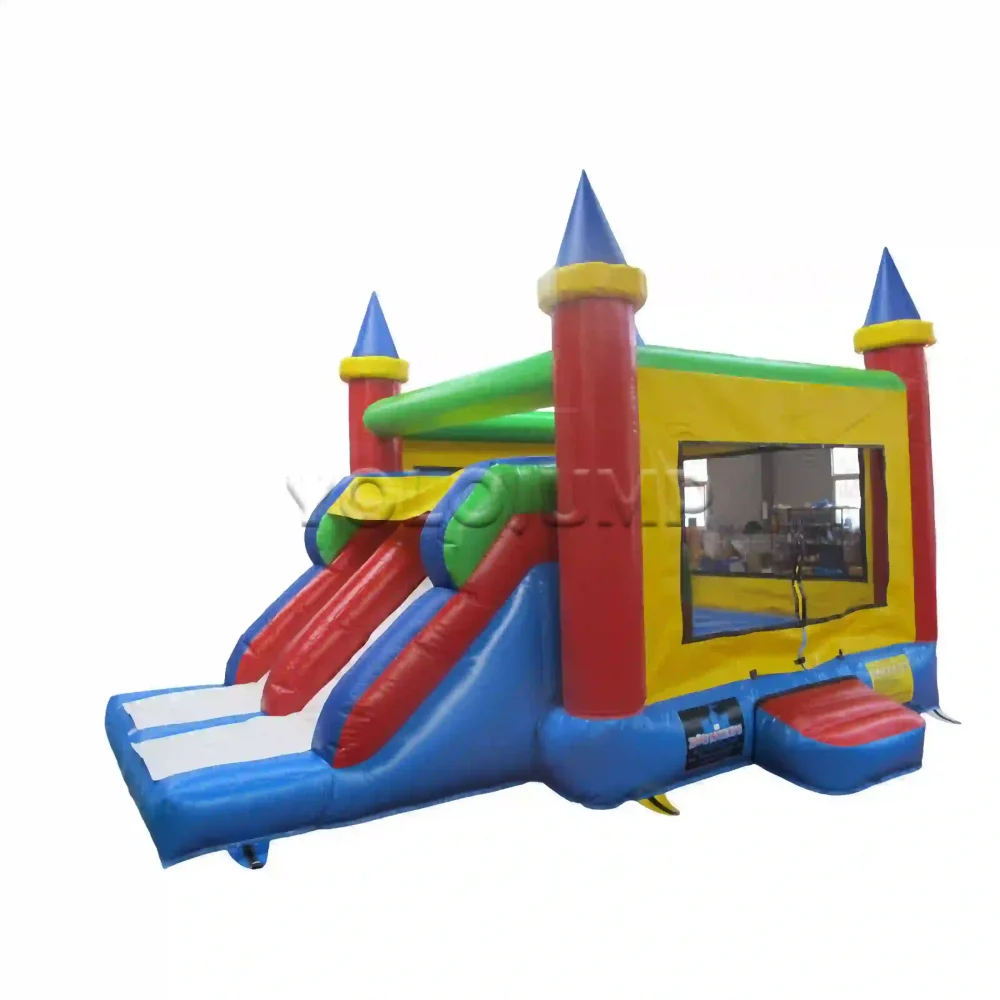 little house primary color commercial bounce house with slide (4)