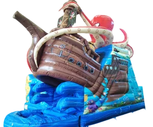 octopus pirate ship wet dry obstacle combo bounce house (3)