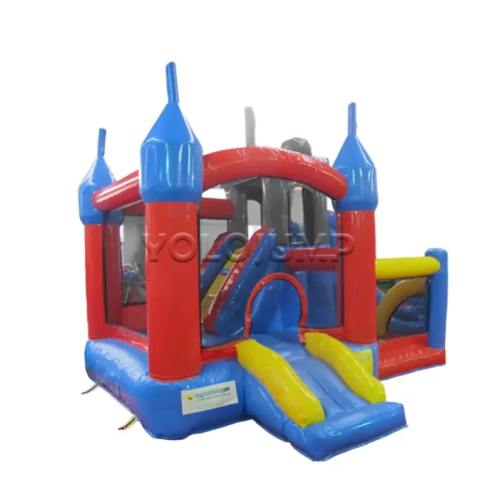 original color castle inflatable bounce house with slide (2)
