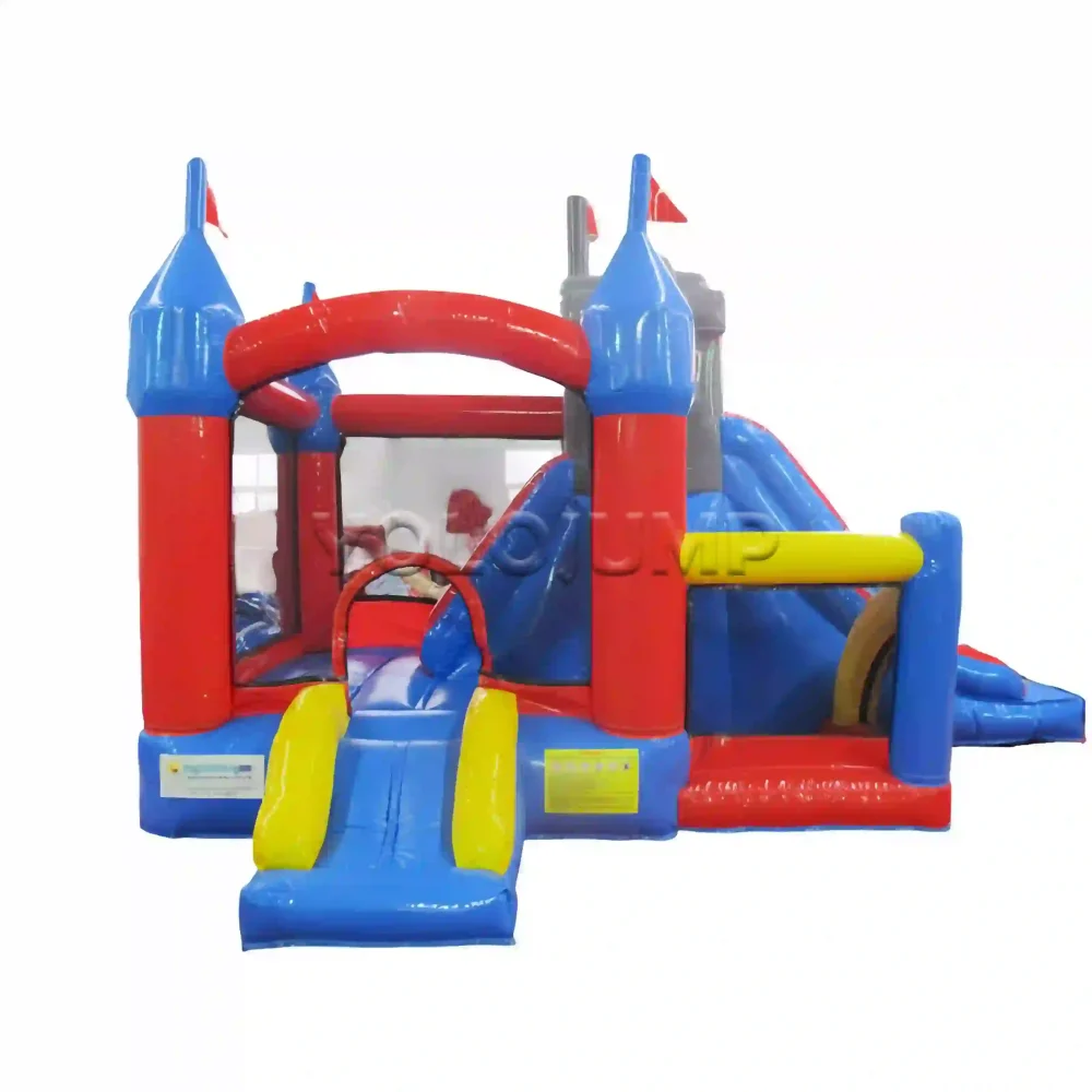 original color castle inflatable bounce house with slide