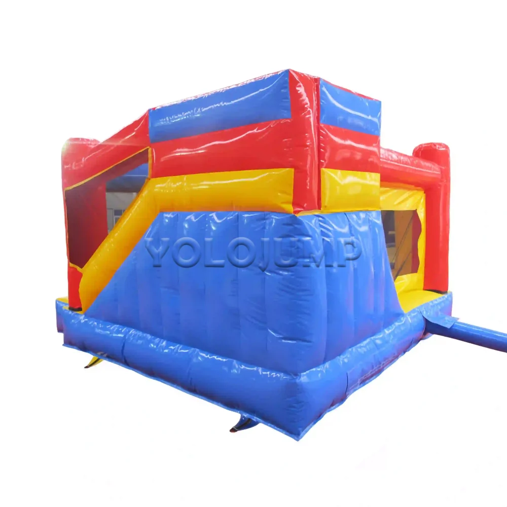 original color commercial bounce house with slide (3)