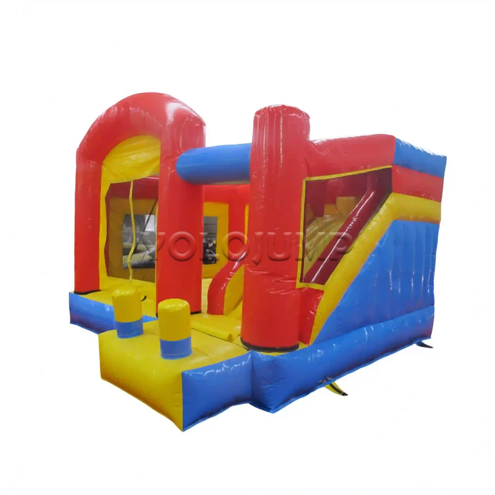 original color commercial bounce house with slide
