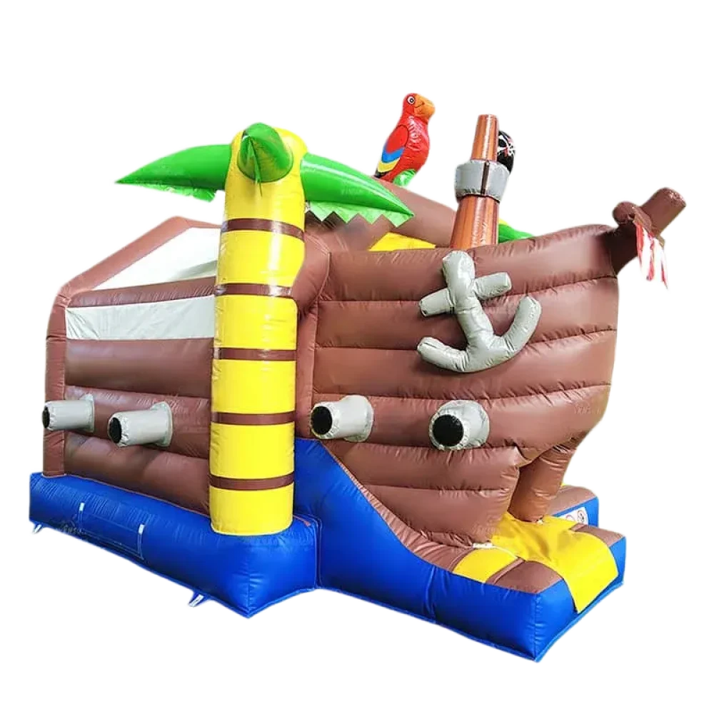 pirate ship primary colors commercial inflatable bounce house combo (3)