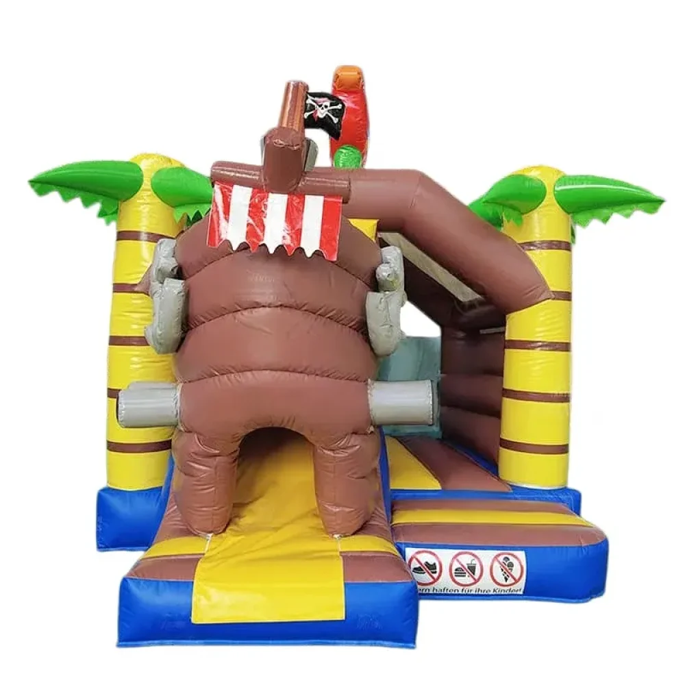 pirate ship primary colors commercial inflatable bounce house combo (4)