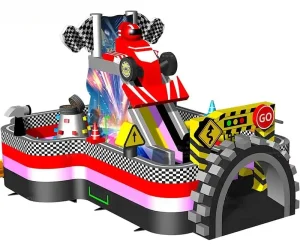 race car theme bounce house combo for sale (2)