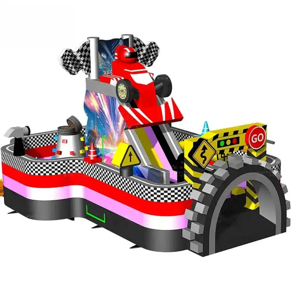 race car theme bounce house combo for sale (2)