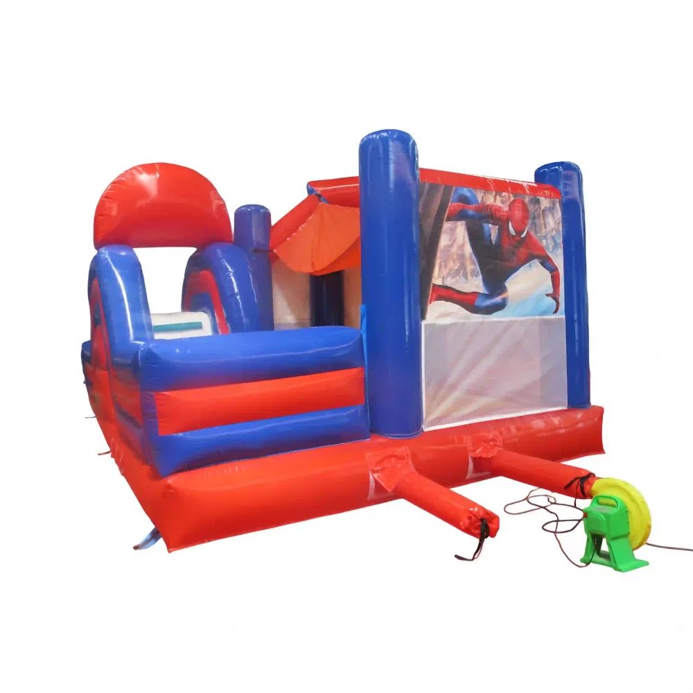 spider-man primary color bounce house with slide (3)