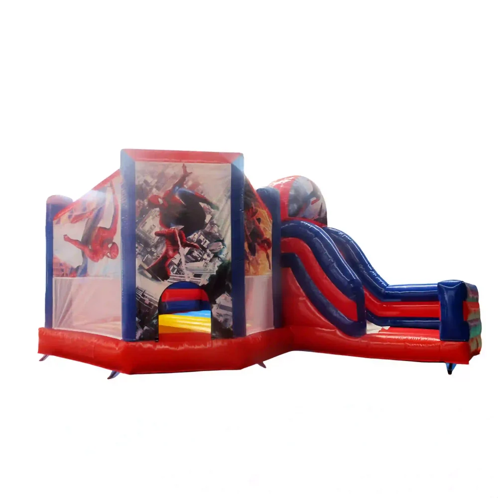 spider-man primary color bounce house with slide (4)