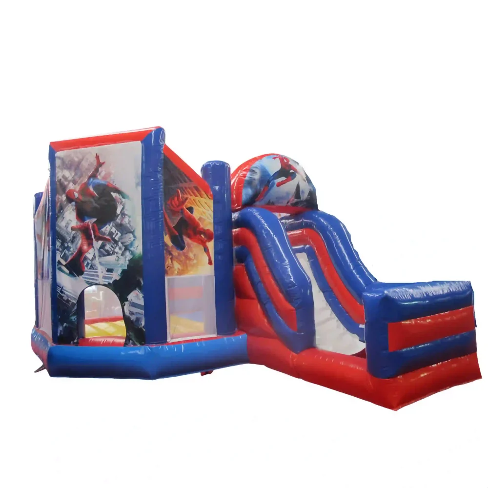 spider-man primary color bounce house with slide