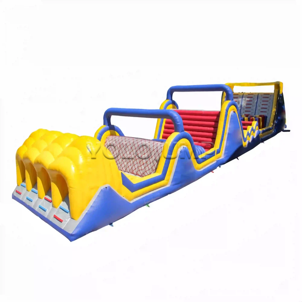 sport primary colors inflatable obstacle course for sale
