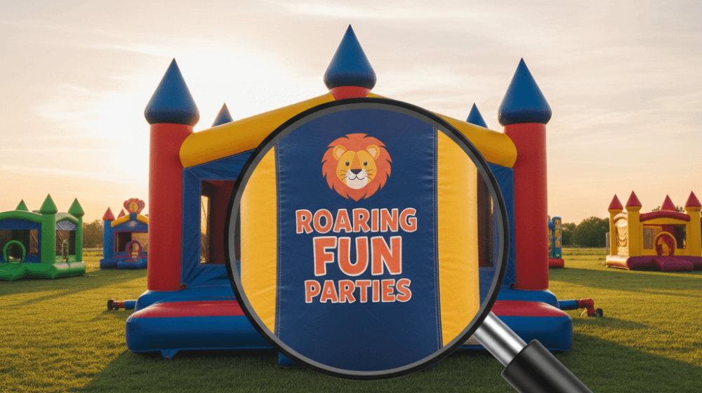 the logo and brand of bounce house is customizable