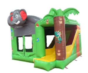 tropical elephant commercial bounce house with slide (3)