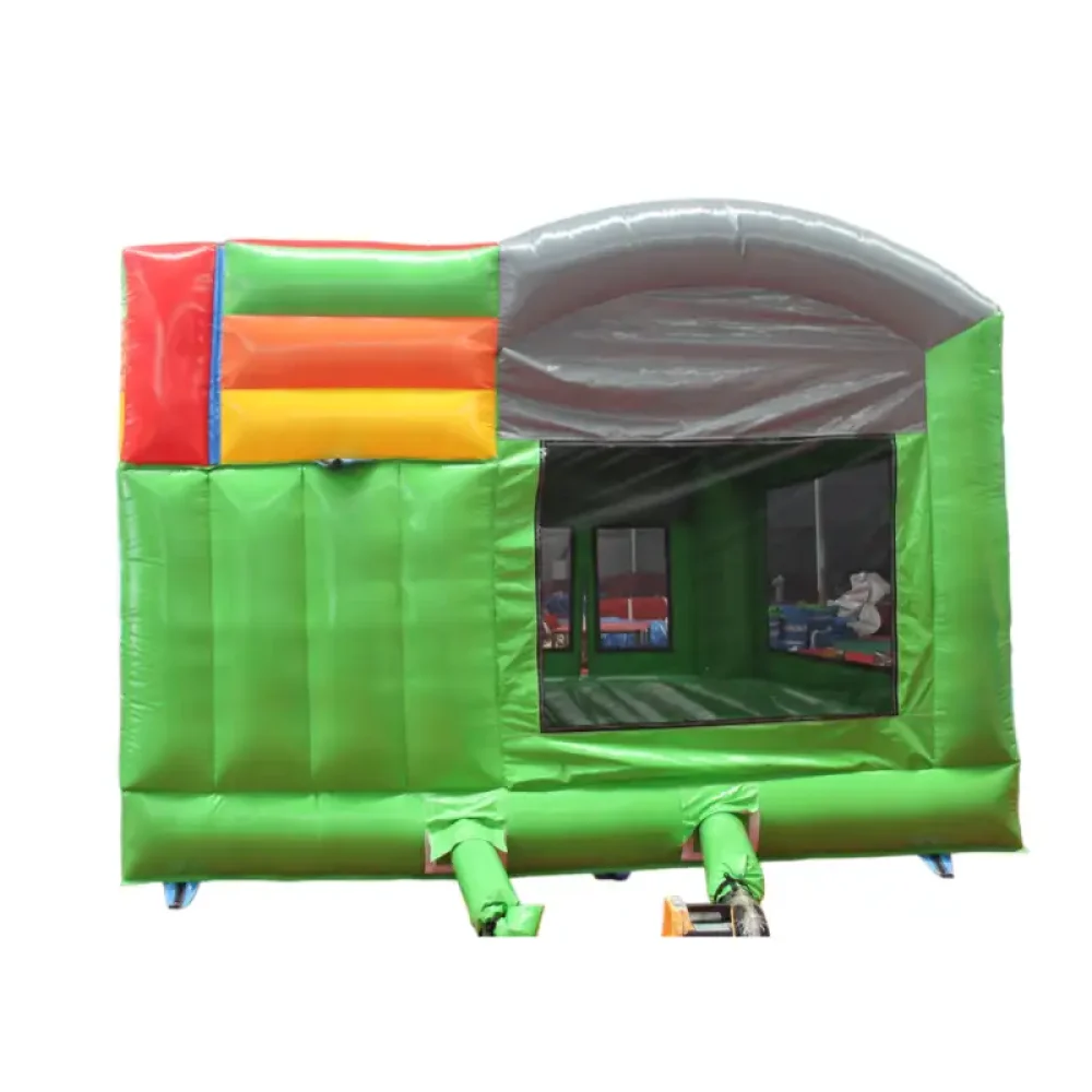 tropical elephant commercial bounce house with slide (4)