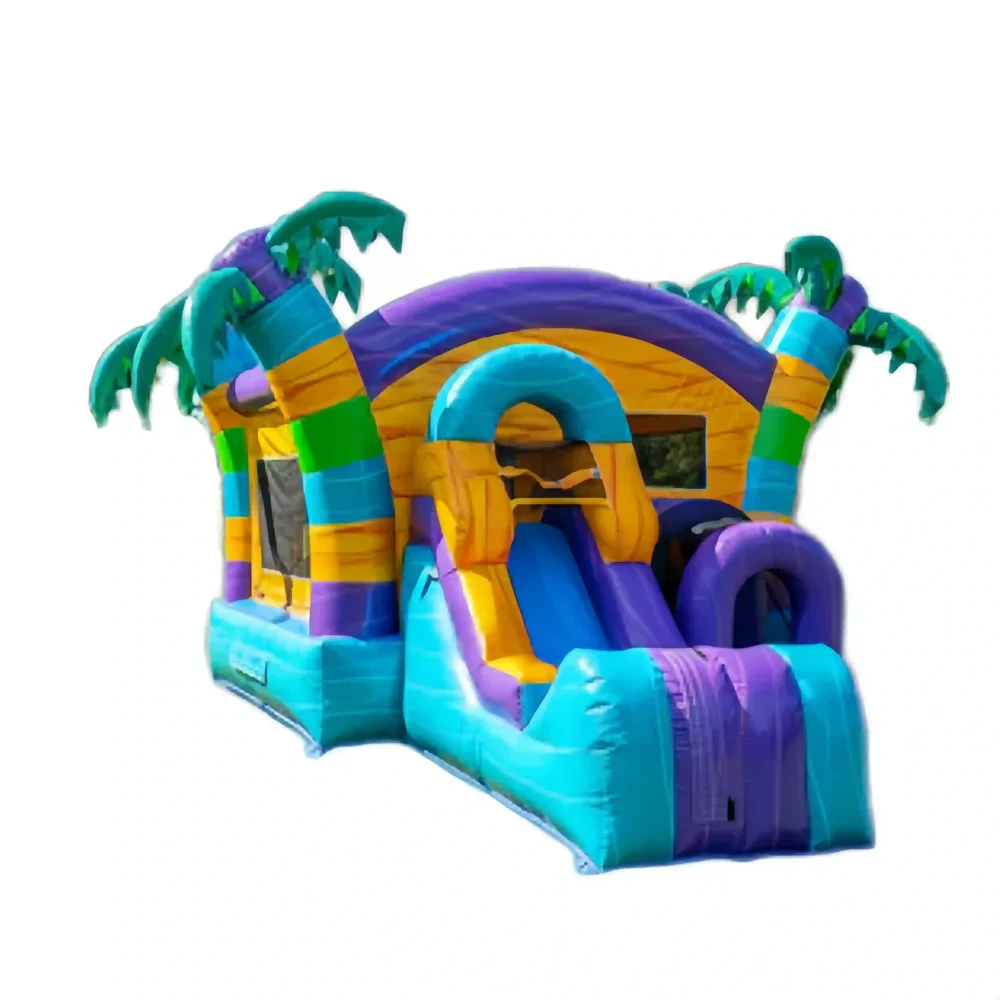 tropical forest commercial inflatable bounce house combo (3)