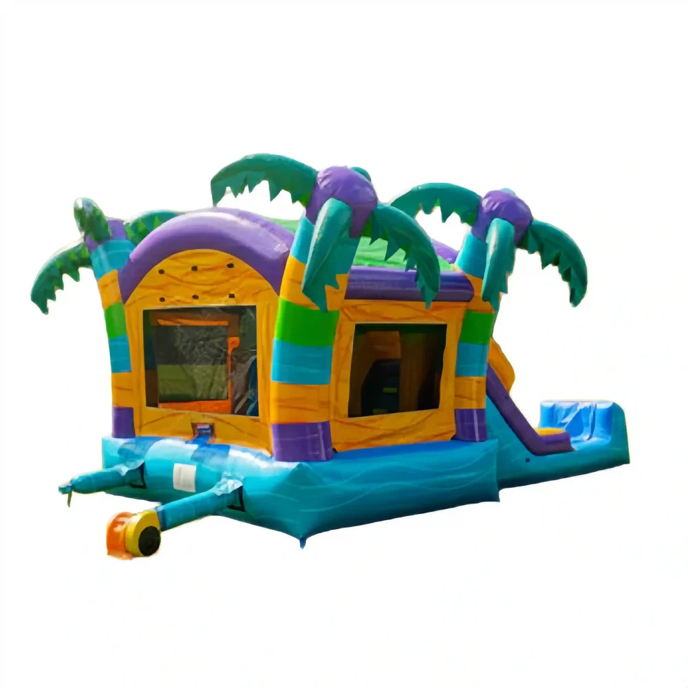 tropical forest commercial inflatable bounce house combo (4)